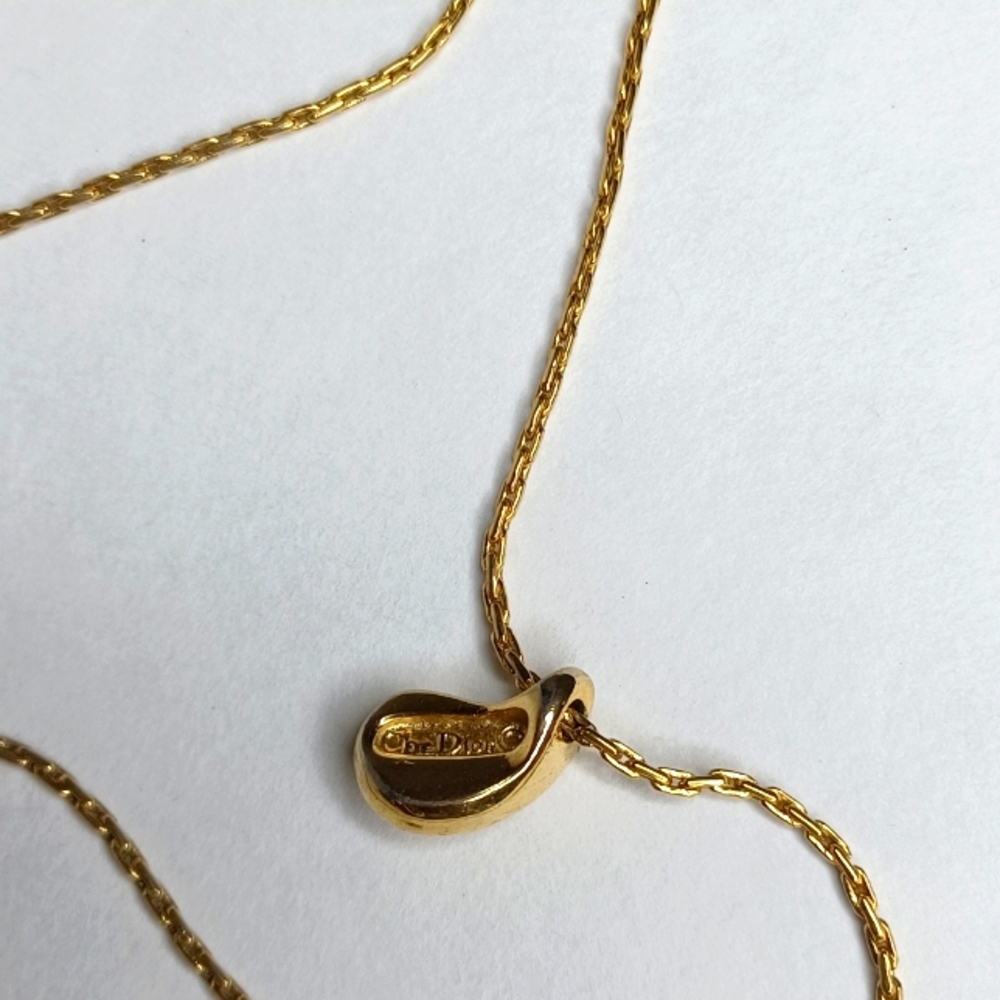 Vintage Christian Dior Crystal Tear Drop/ Pear Pendant Necklace - Picture 2 of 3